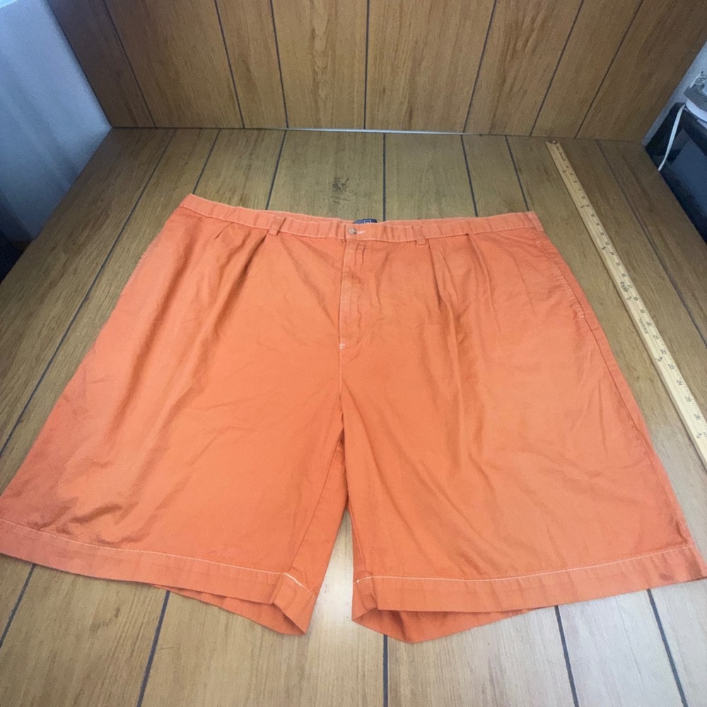 Polo Ralph Lauren Mens Big Tyler Shorts Orange Cotton Pleated Chino Size 54B